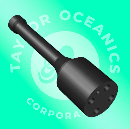 A taylor oceanics corporation logo with a black object