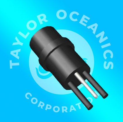A logo for taylor oceanics corporation with a black object in the center