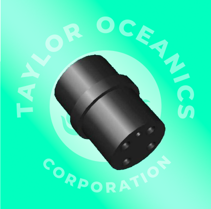 A logo for taylor oceanics corporation with a black object in the center