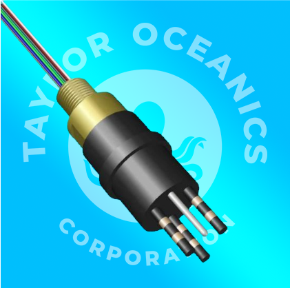 A logo for taylor oceanics corporation with a picture of a cable