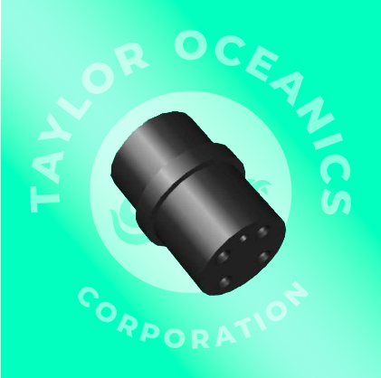 A logo for taylor oceanics corporation with a black object in the center