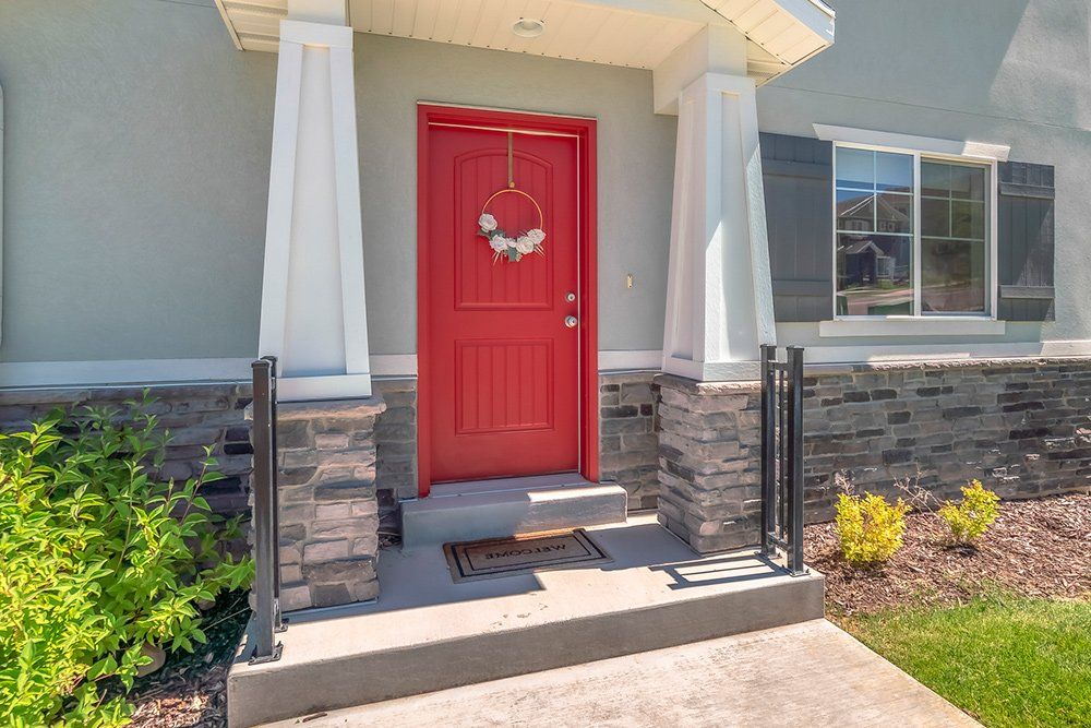 Vivid Red Front Door — Holmdel, NJ — Diamond Door Realty