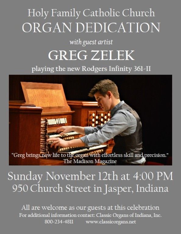 Holy Family Organ Dedication and Concert