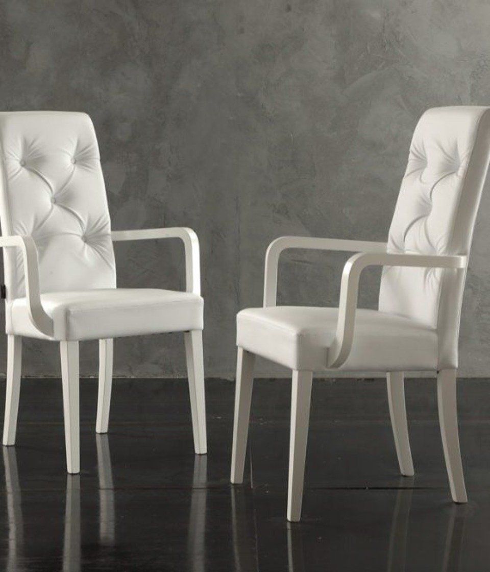 sedie trapuntate bianche