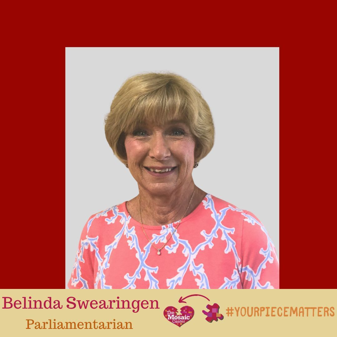 Belinda Swearingen (photo), Parliamentarian, Executive Board of The Mosaic Center 2025-2026