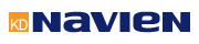 Logo for Navien, with