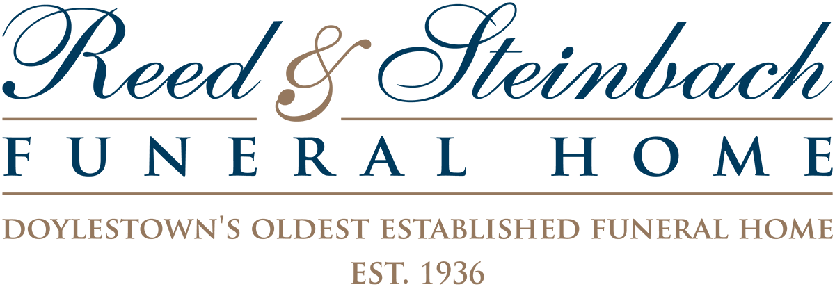 A logo for reed & steinback funeral home