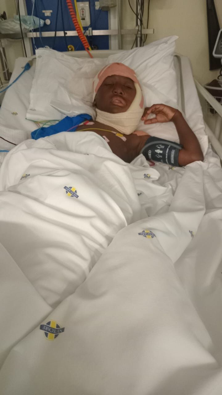 Alondwe Ngwenya healing in hospital after surgery