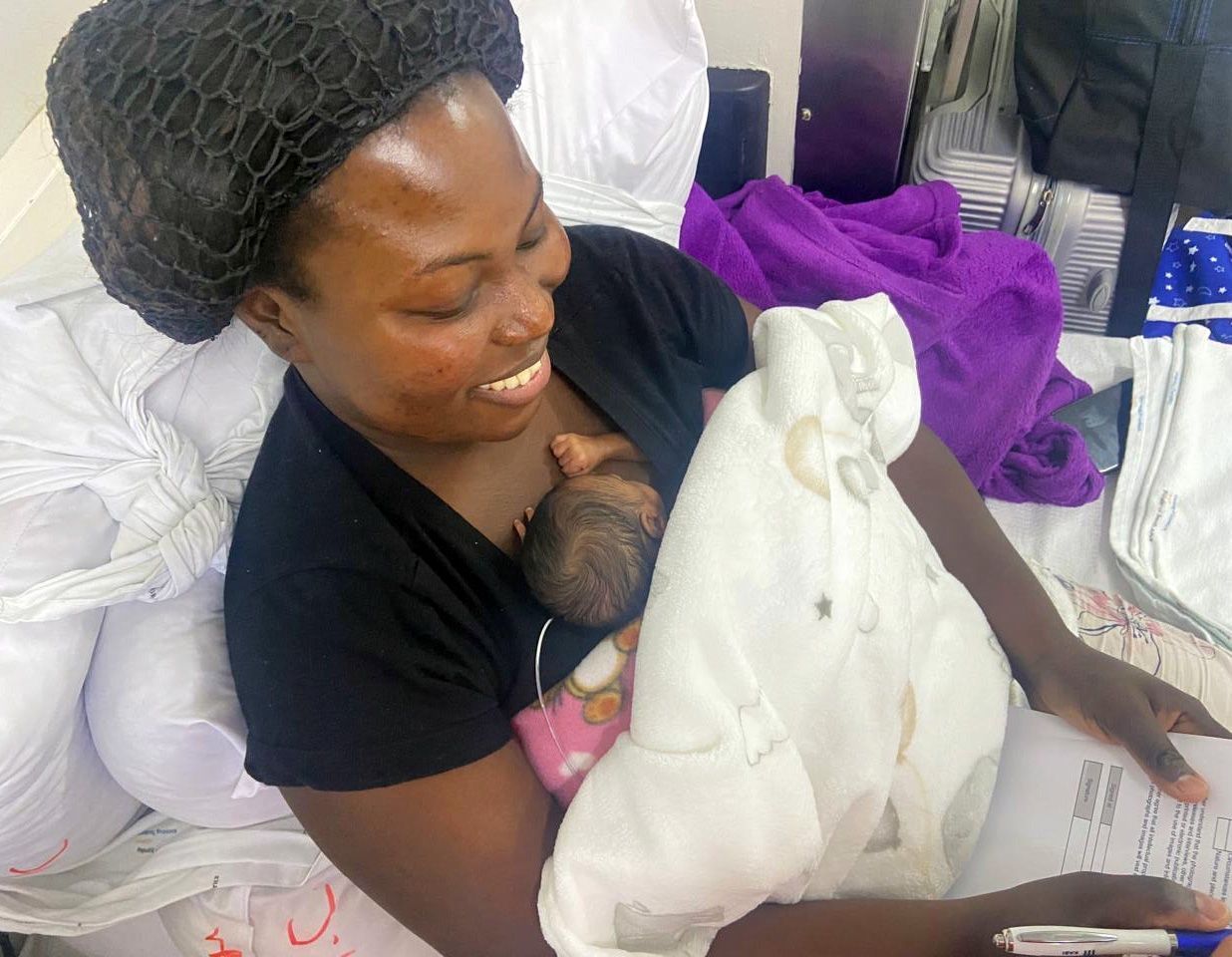 Ivy Nyarkoah, here with her daughter Bregail, is paying it forward despite tragically losing Bregail’s twin brother, and is donating her excess breastmilk after an extremely premature birth experience, following which the babies received donor breastmilk for the first few days of life. 