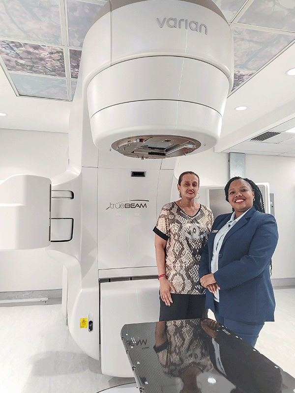 Certain types of skin cancer can spread to other parts of the body and have potentially severe effects if they remain undiagnosed and untreated, warns clinical oncologist Dr Karen Motilall, who is pictured with Netcare Alberton Hospital radiation therapy unit manager Busi Mzelem.