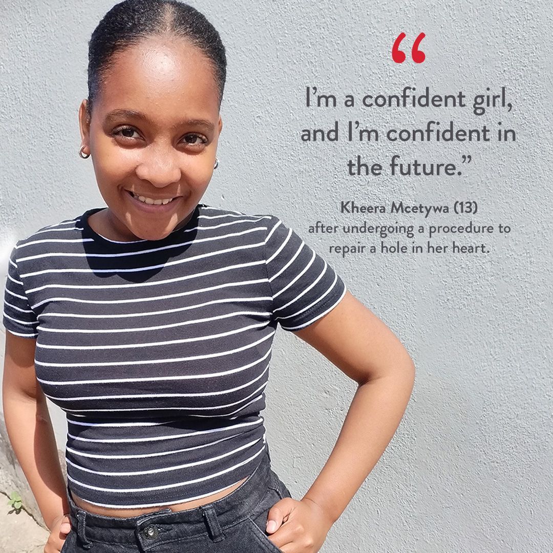 Kheera Mcetywa (13) is full of confidence for a bright future ahead of her after a successful procedure to repair a heart defect by paediatric cardiologist Dr Samkelo Jiyana at Netcare Greenacres Hospital in Gqeberha. Kheera has decided she wants to be a paediatric heart surgeon, so she can help children like herself one day.