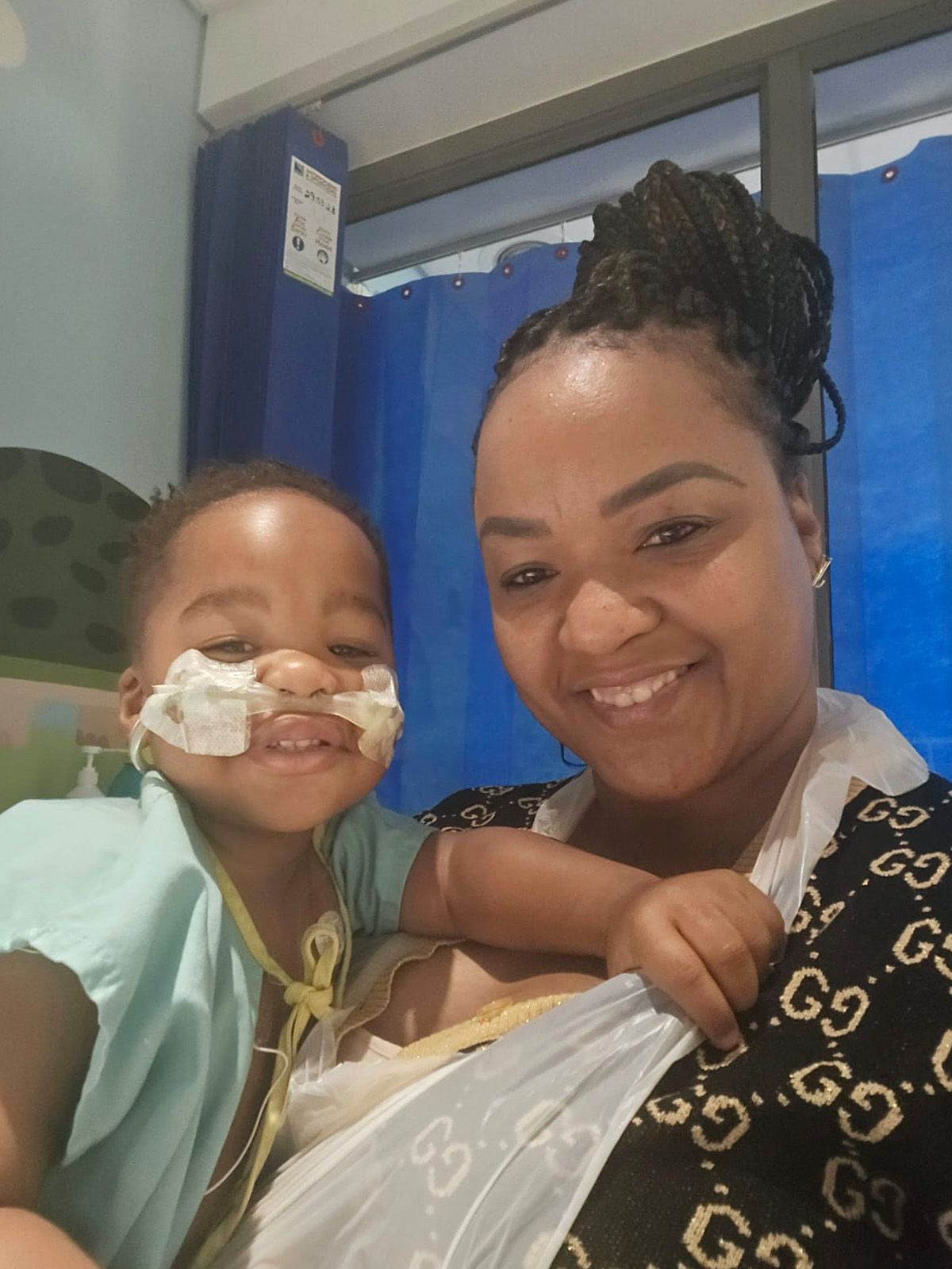 Mrs Thandokazi Nzima pictured with her son Sekani while he was recovering in Netcare Waterfall City Hospital.