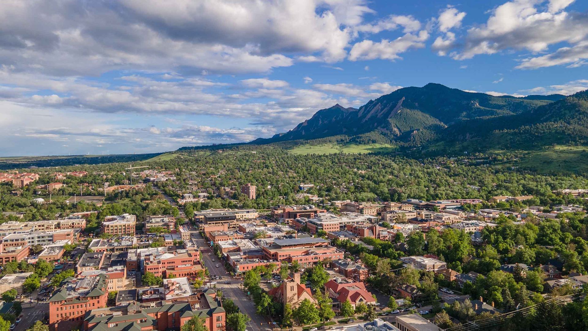 aerial view of Boulder, Colorado