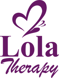 Purple logo: stylized heart above 