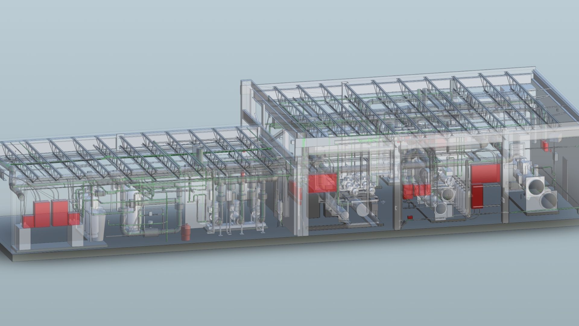 A laser scanner on a tripod in a large empty warehouse with loading docks and overhead lights.