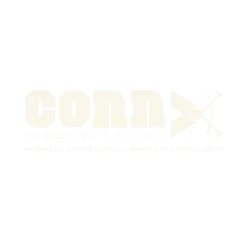 Faint gold “connx” logo with crossed tools on a white background
