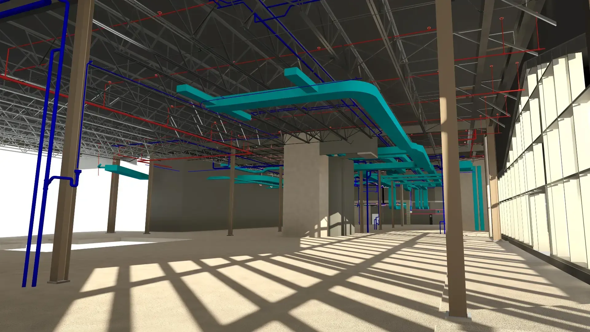 Revit modeling of Le Foufou's space and mechanical elements