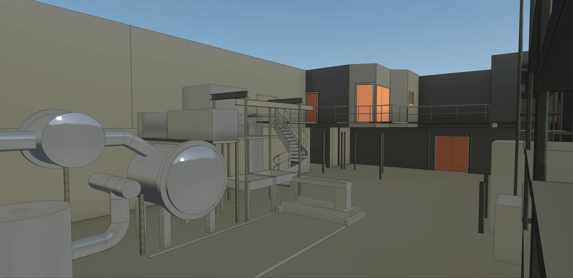 Modèle Revit de l'intérieur de l'usine de Vac Aero International Inc et de la machinerie