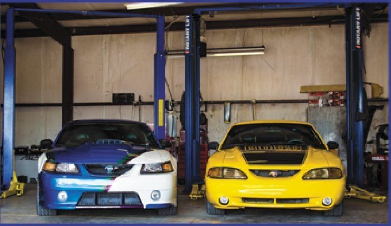 car parked at the repair center