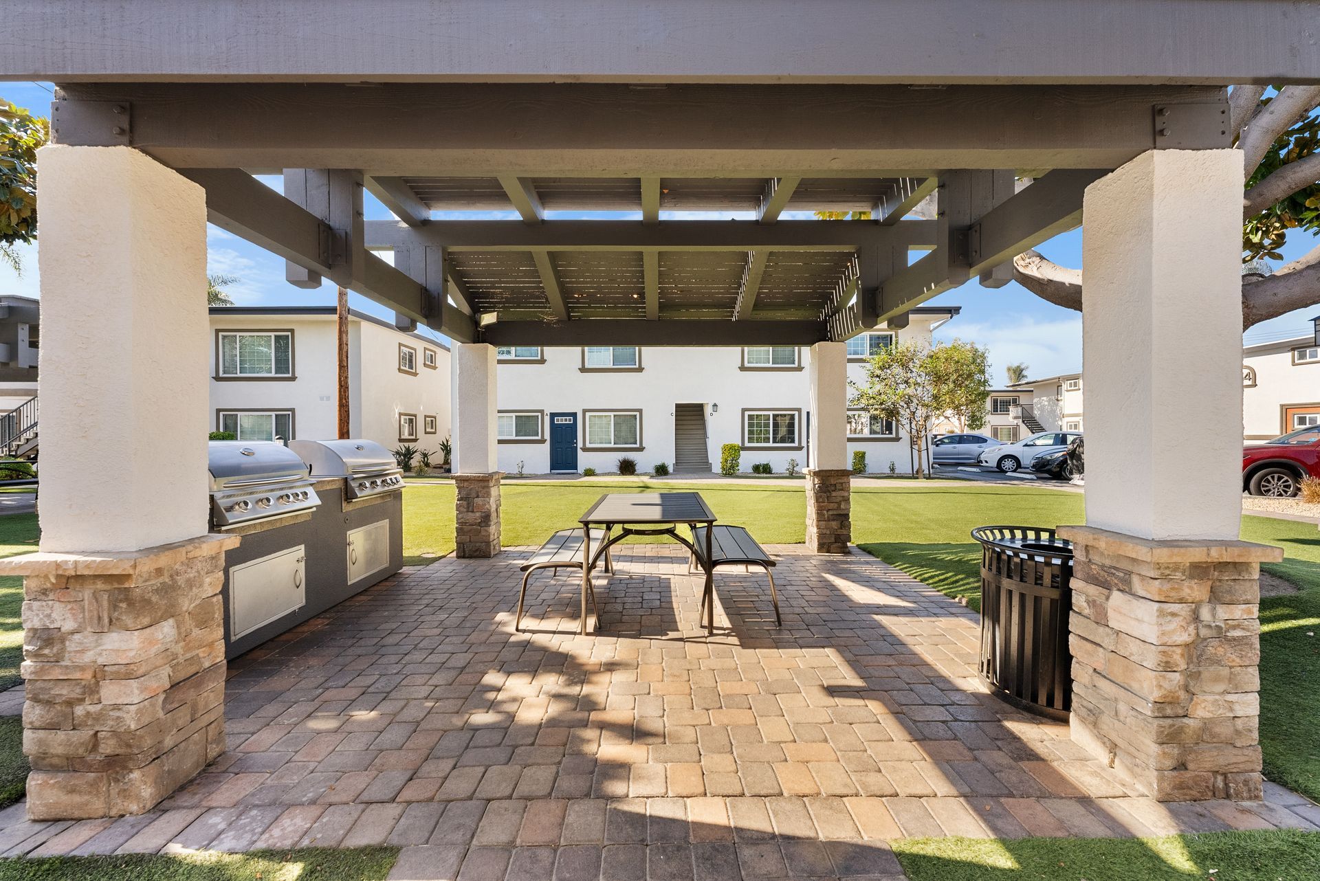 gazebo and BBQ grills