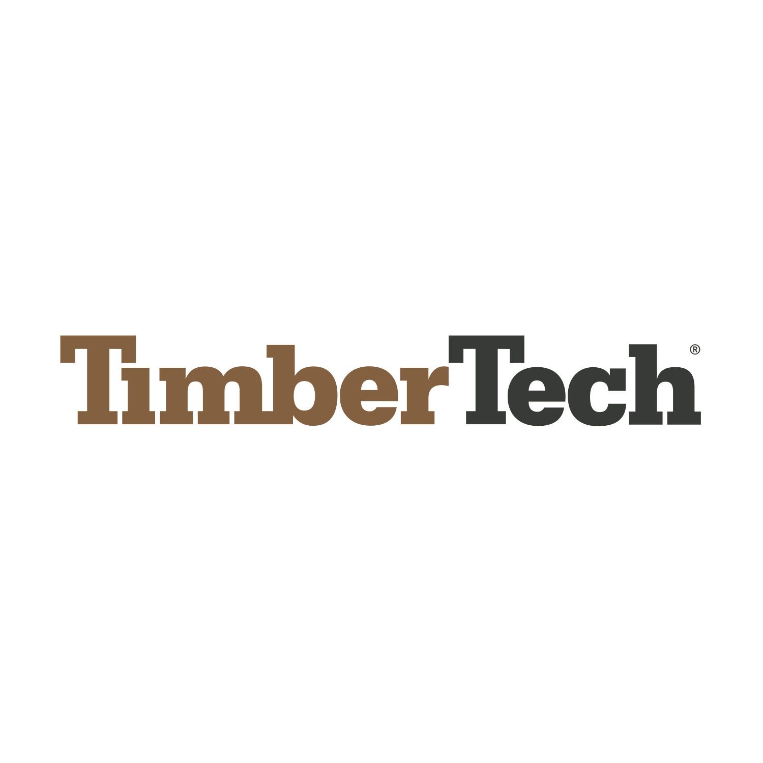 The timber tech logo is brown and black on a white background.