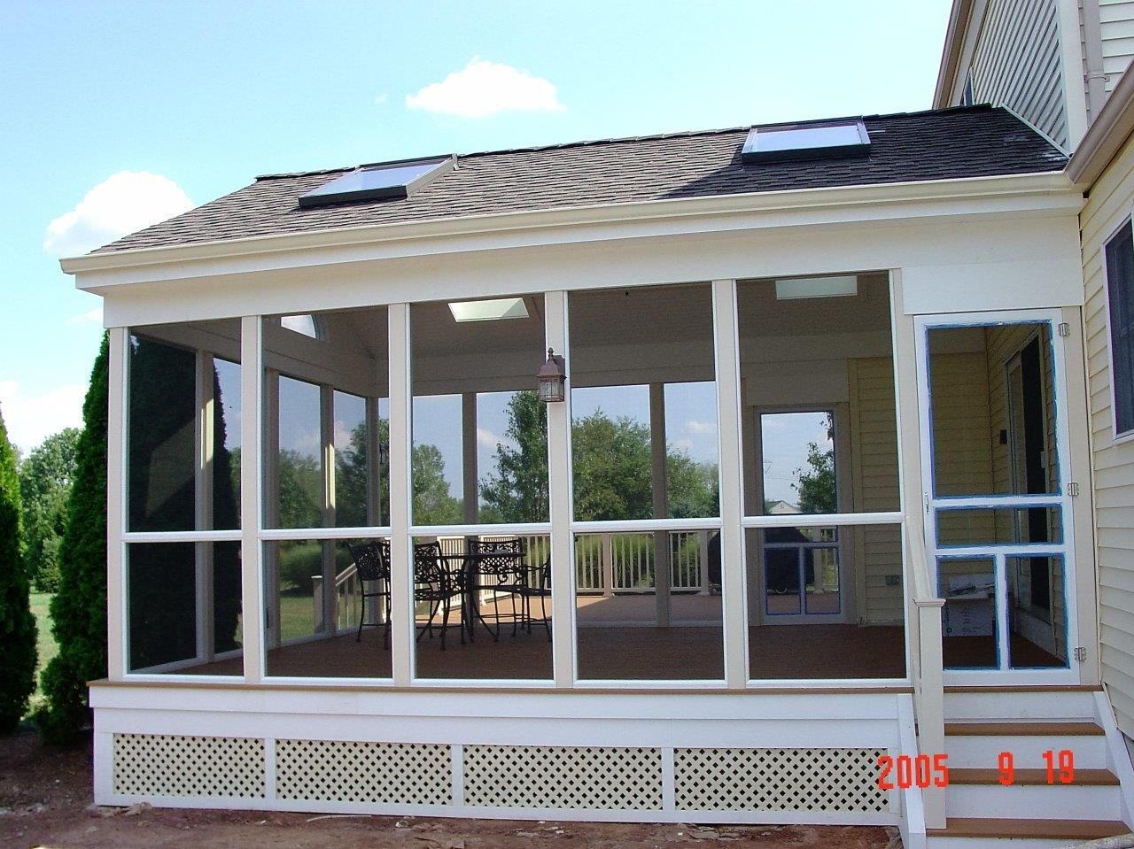 A picture of a screened in porch was taken in 2005