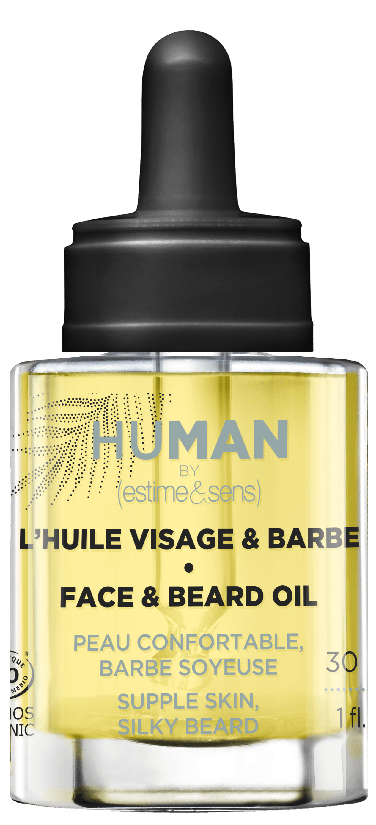 face and beard oil human by estime & sens