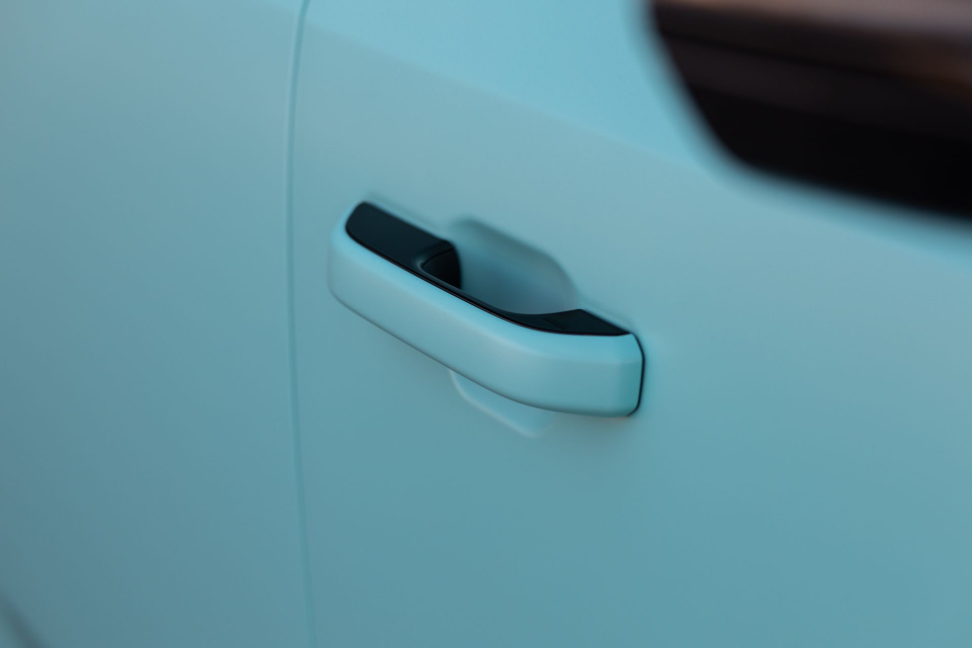 White car door handle.