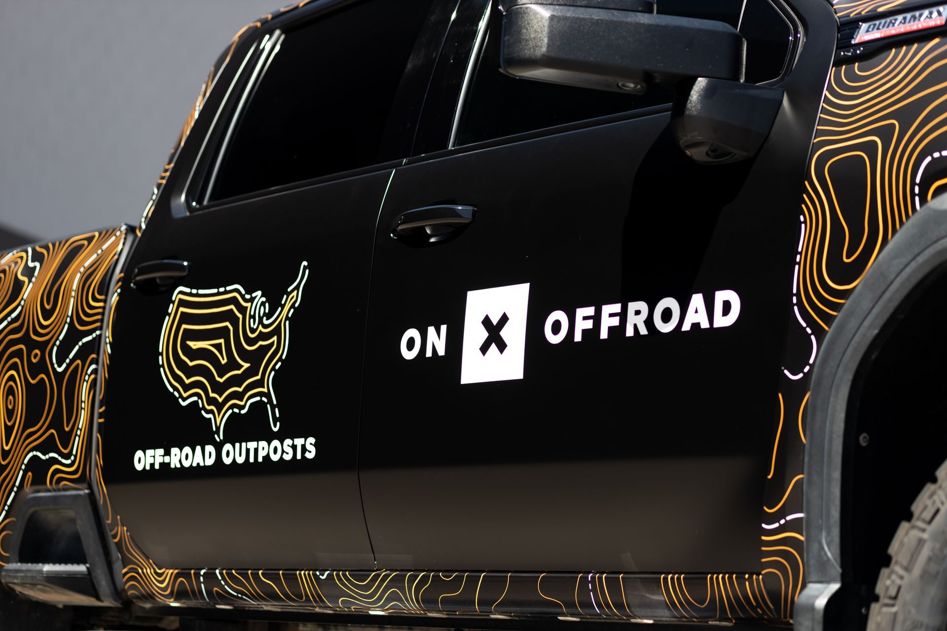 Black truck door with 