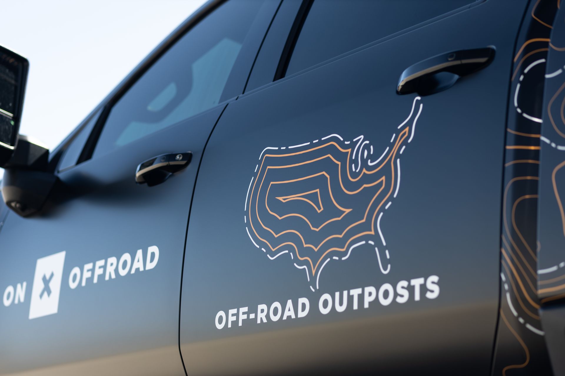 Black truck door with 