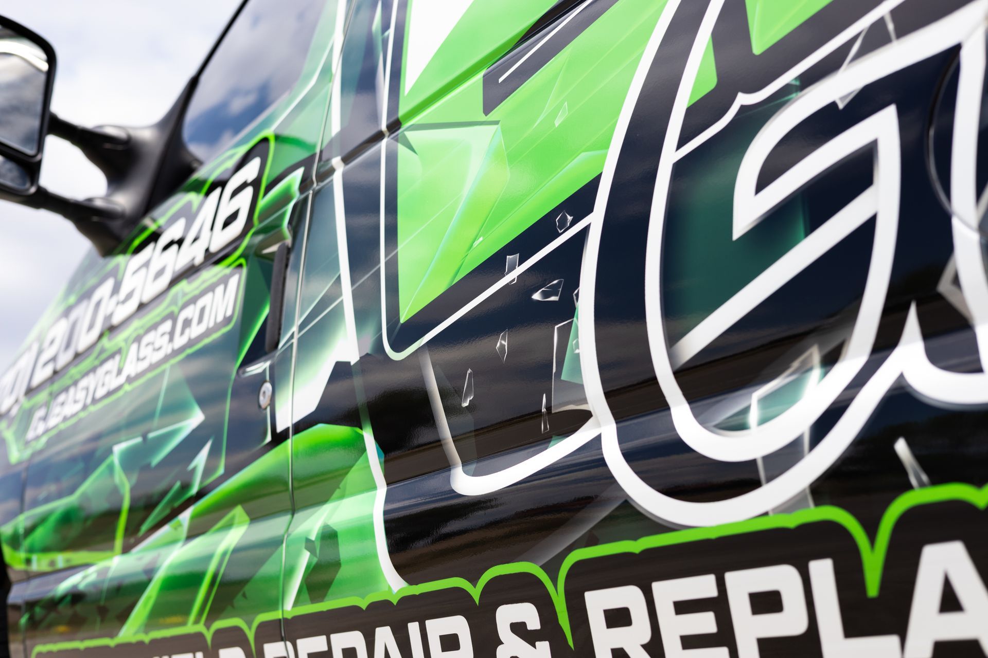 Green and black vehicle with 