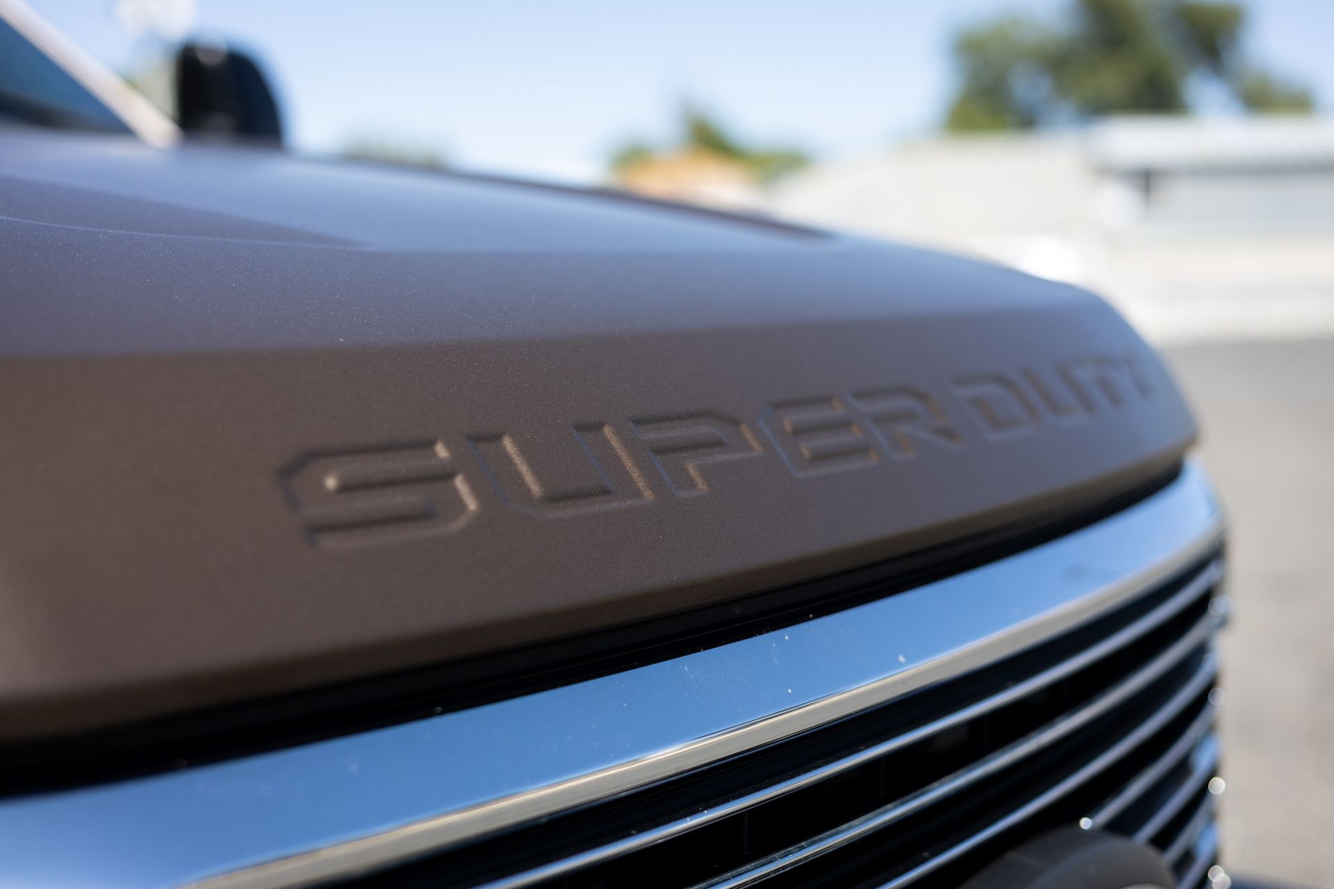 Brown truck hood with 