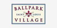 The ballpark village logo is on a white background.