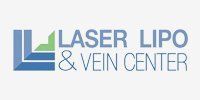 The logo for laser lipo & vein center is blue and green.