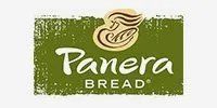 A panera bread logo on a green background.