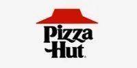 A pizza hut logo with a red hat on a white background.