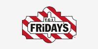 The logo for friday 's is a red and white striped sign.