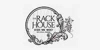 A black and white logo for the rack house winery.