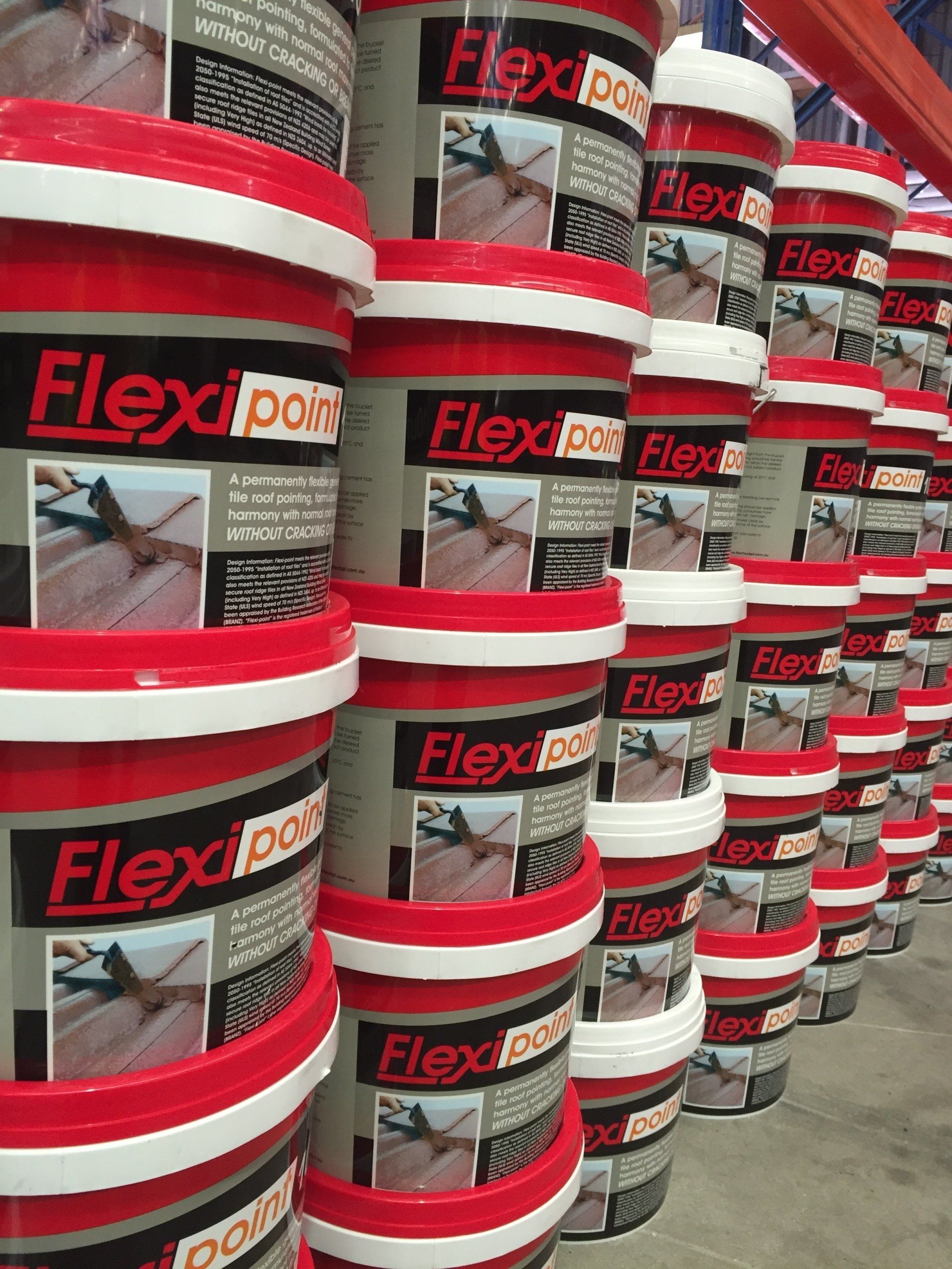 flexi point roof tile paint stacked in piles