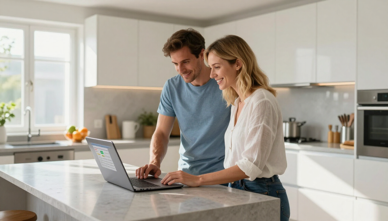 Calculator and house keys on a table symbolizing mortgage planning.