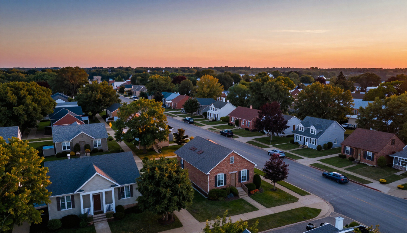 Aerial View of Town