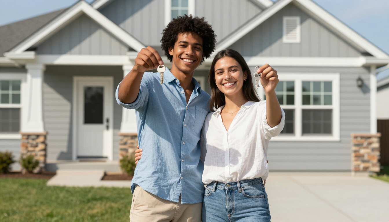Happy Couple with Keys