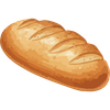 A golden-brown loaf of bread with diagonal slashes across the top, isolated on a white background.