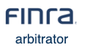 FINRA arbitrator logo: Blue text, organization name, and role.