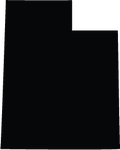 Black silhouette of Utah.