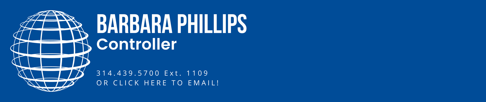 A blue background with the name barbara phillips on it