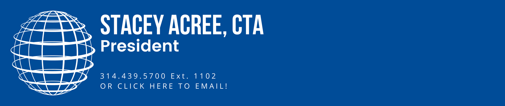 A blue background with the name stacey acree on it