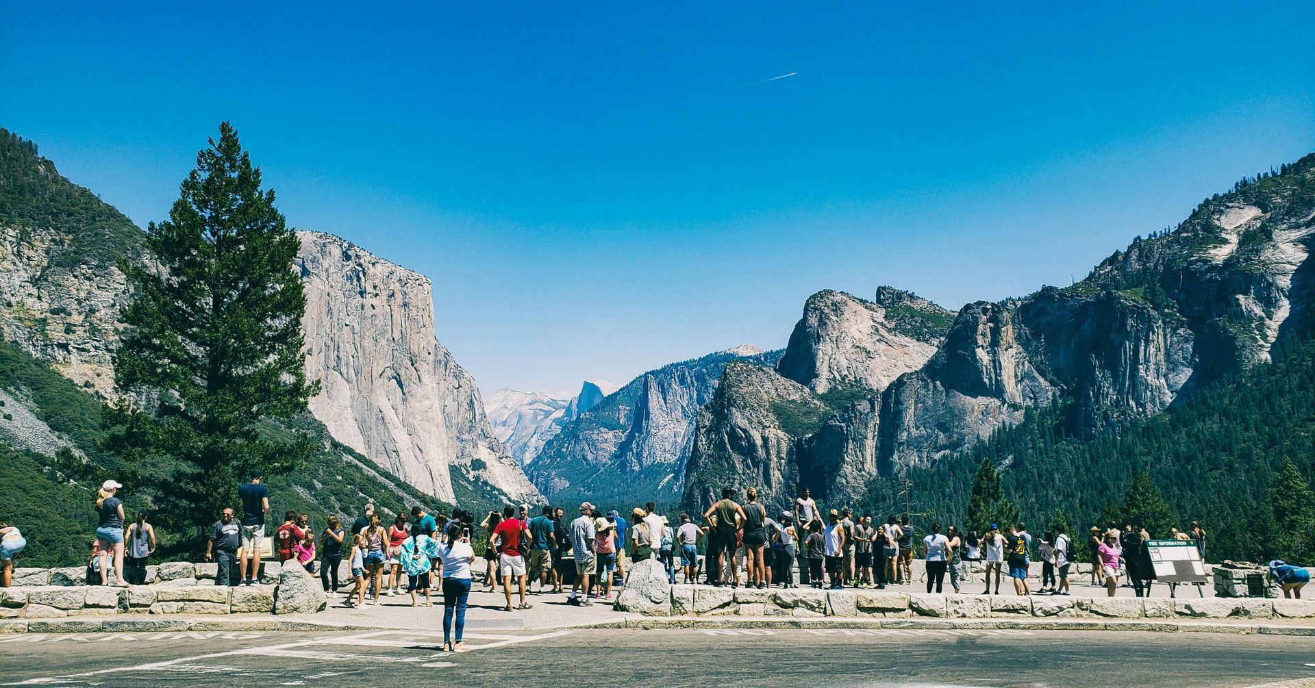 Tour group in the mountains 