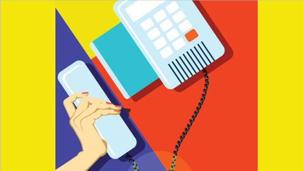 A woman is talking on a telephone on a colorful background | Elgin, IL | 'I' in Team Series By IA Business Advisors