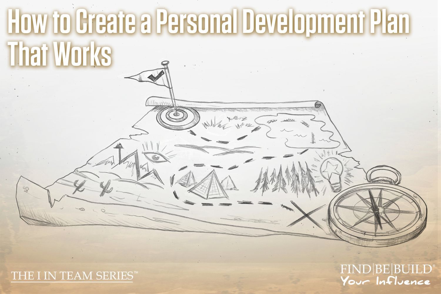A drawing of a map with the words how to create a personal development plan that works